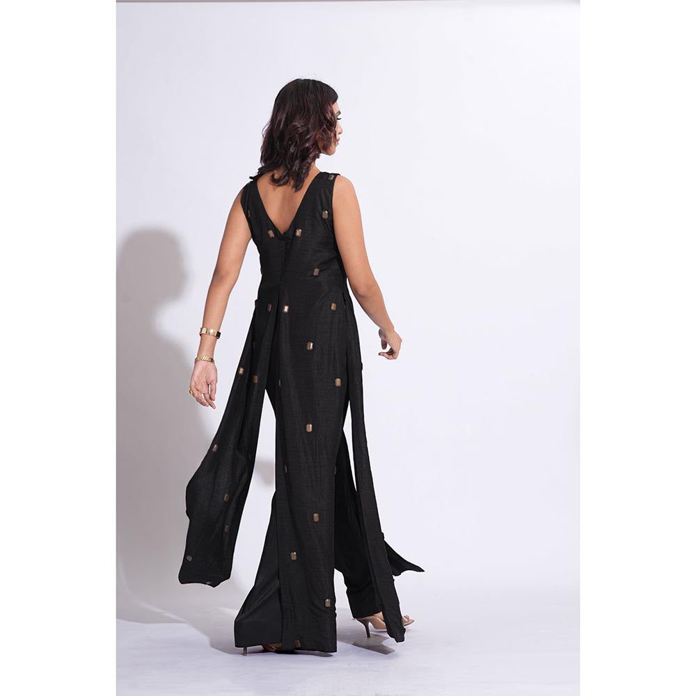 Shruti S Raw Silk Black Co-Ord Set