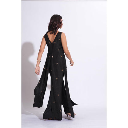 Shruti S Raw Silk Black Co-Ord Set