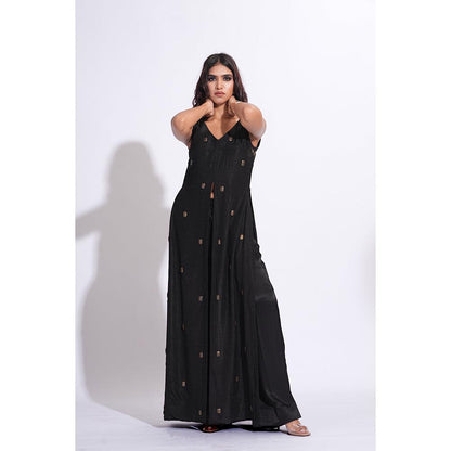 Shruti S Raw Silk Black Co-Ord Set