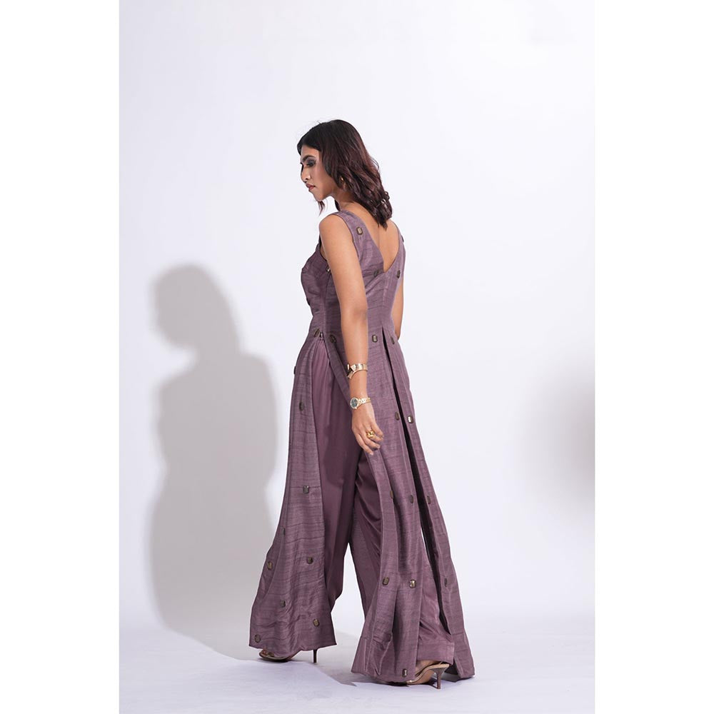 Shruti S Raw Silk Purple Co-Ord Set