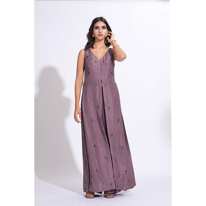 Shruti S Raw Silk Purple Co-Ord Set