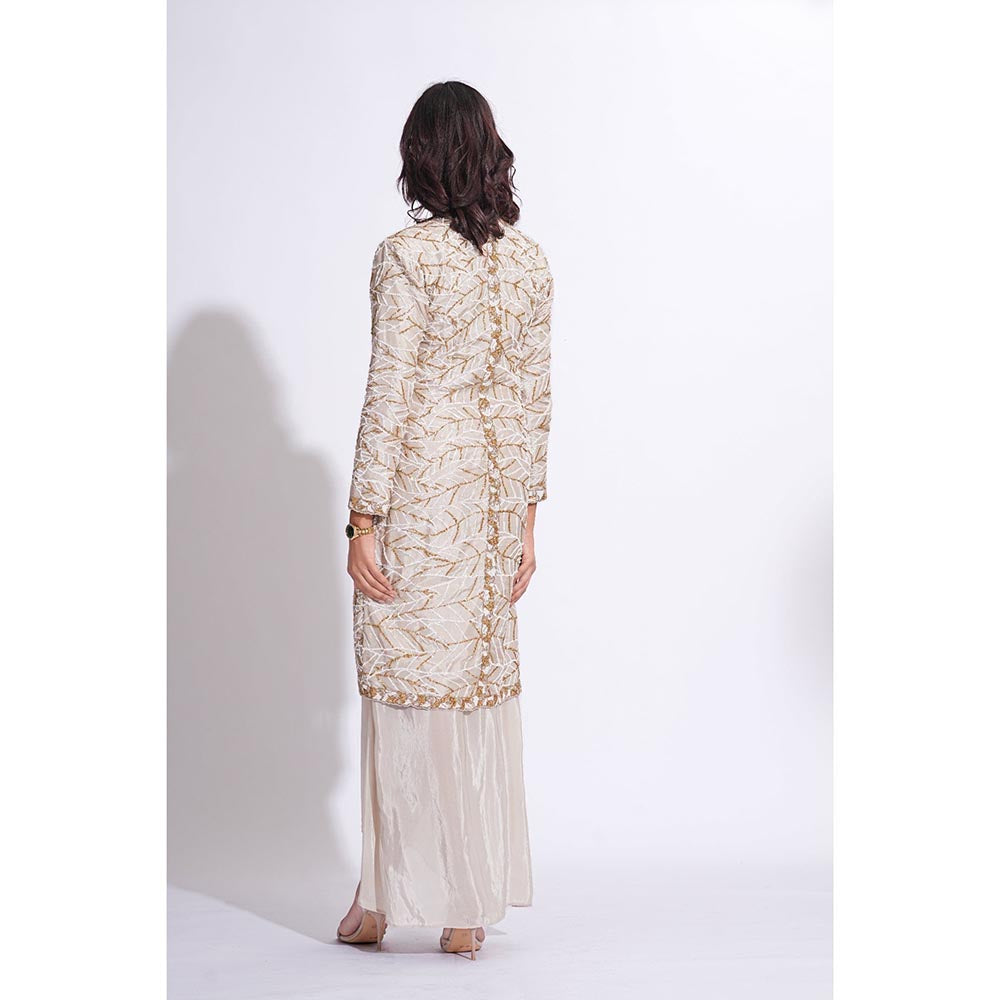 Shruti S Pathani Taupe Jacket Top With Dhoti