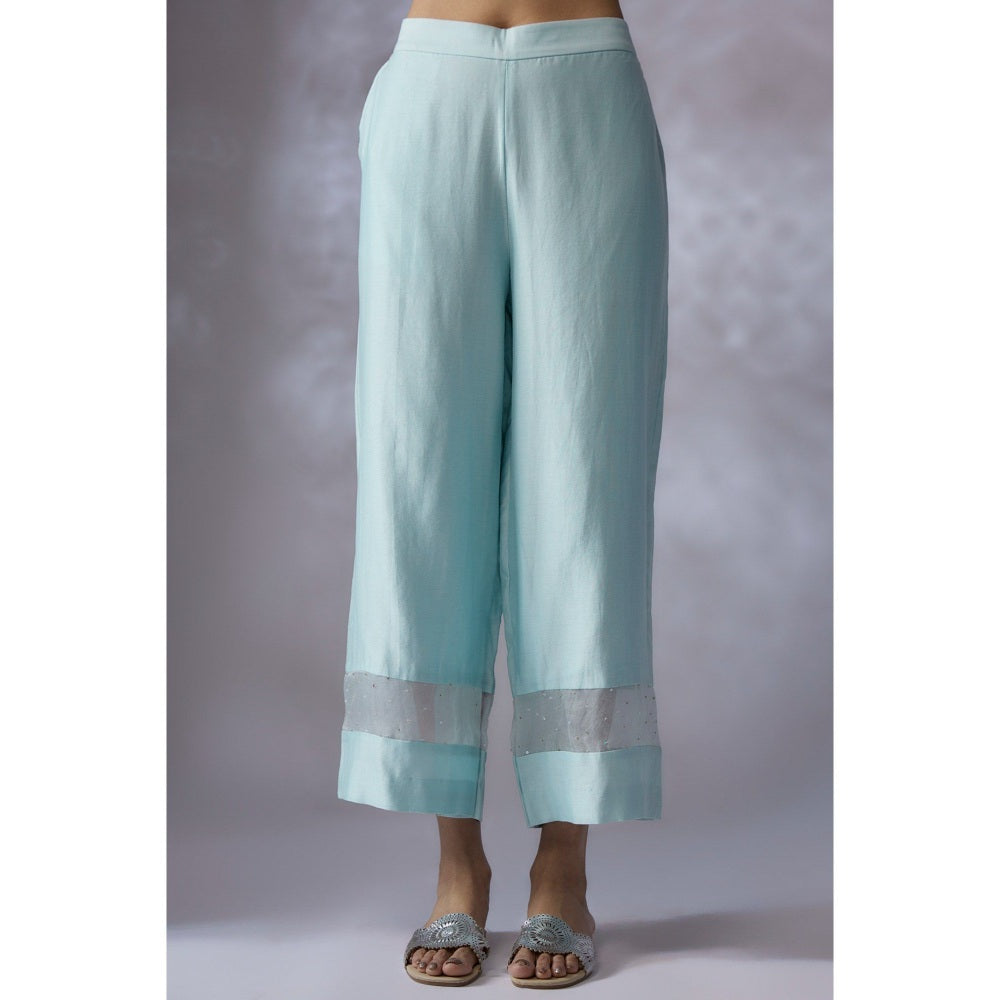 Shreeka Powder Blue Embroidered Kurta with Palazzo and Dupatta (Set of 3)