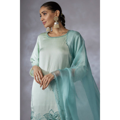 Shreeka Green Embroidered Kurta with Pant and Dupatta (Set of 3)