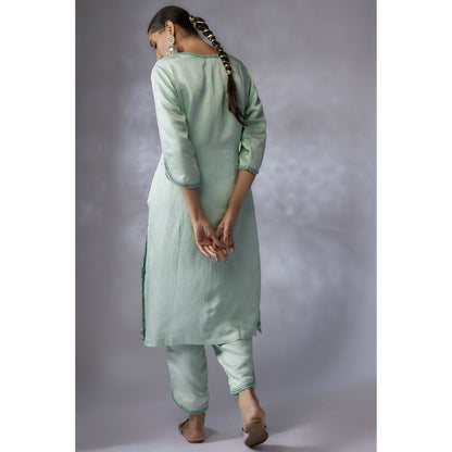 Shreeka Green Embroidered Kurta with Pant and Dupatta (Set of 3)