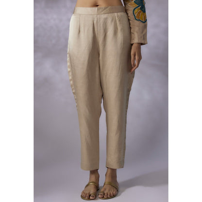 Shreeka Beige Embroidered Kurta with Pant and Dupatta (Set of 3)