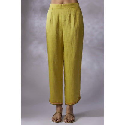 Shreeka Yellow Embroidered Kurta with Pant and Dupatta (Set of 3)