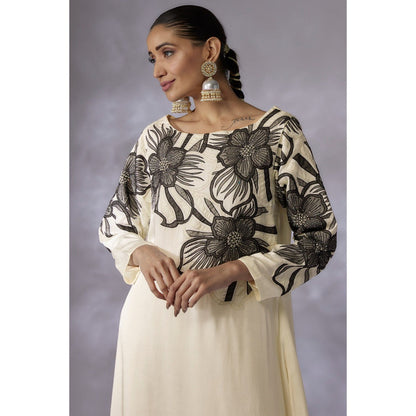 Shreeka Ivory Embroidered Kurta with Pant and Dupatta (Set of 3)