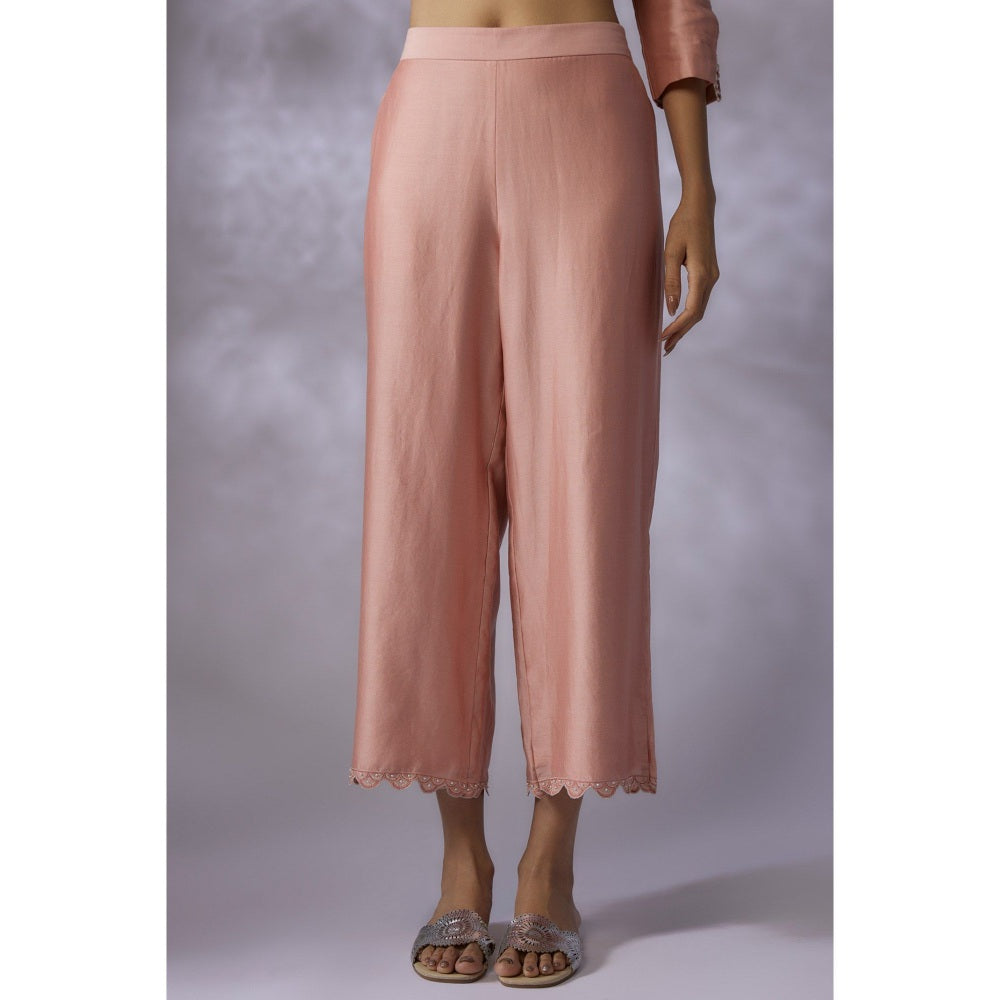 Shreeka Dusty Pink Embroidered Kurta with Pant and Dupatta (Set of 3)