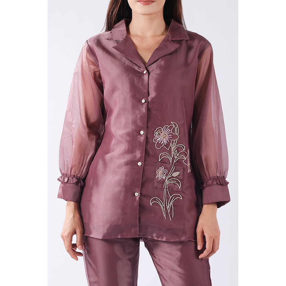 SHRUTI GOYAL Mauve Embellished Co-Ord (Set of 2)
