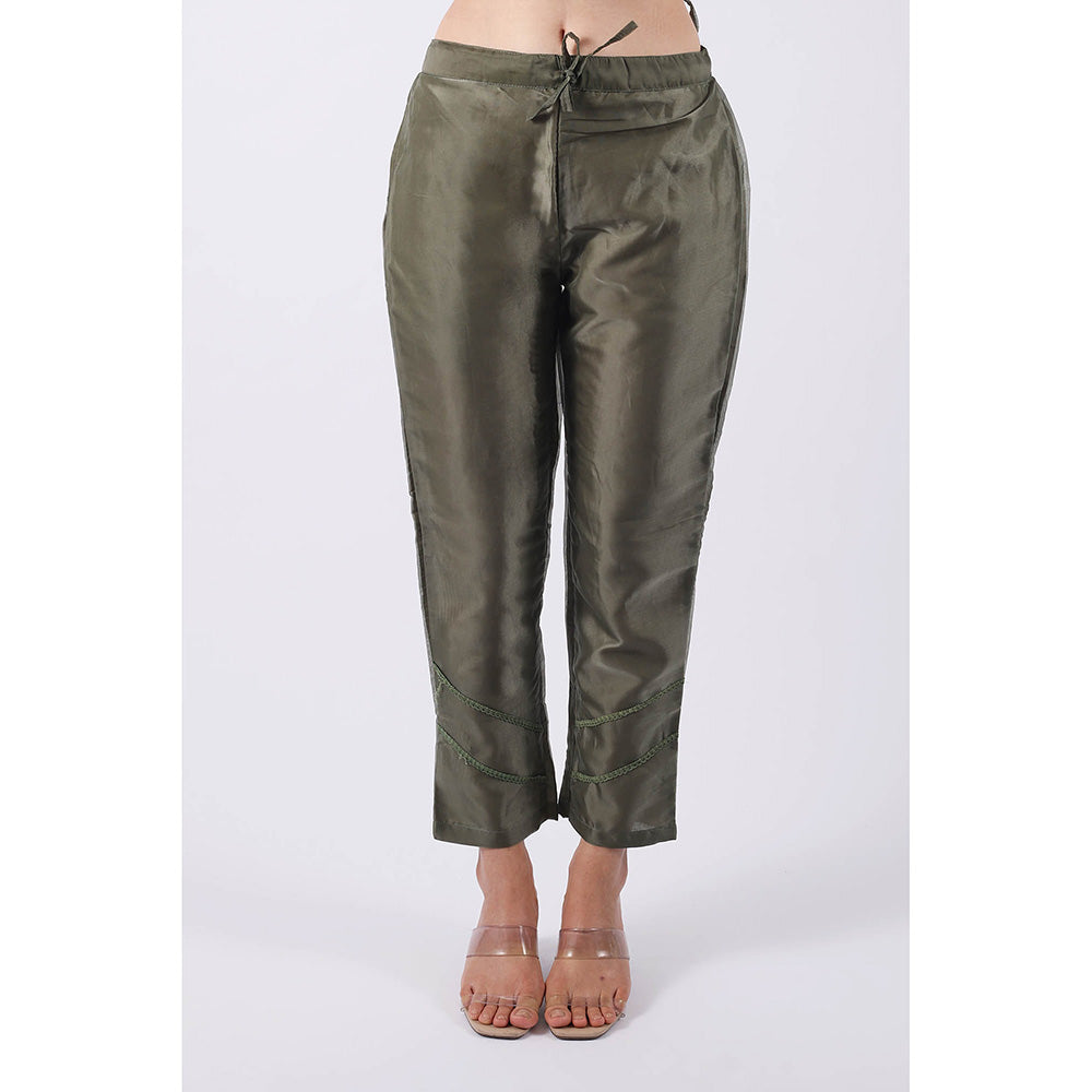 SHRUTI GOYAL Olive Embellished Co-Ord (Set of 2)