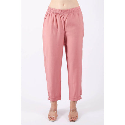 SHRUTI GOYAL Pink Embroidered Kurta with Pant and Dupatta (Set of 3)