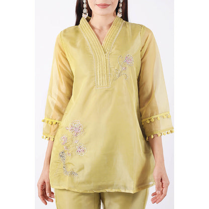 SHRUTI GOYAL Yellow Embellished Co-Ord (Set of 2)