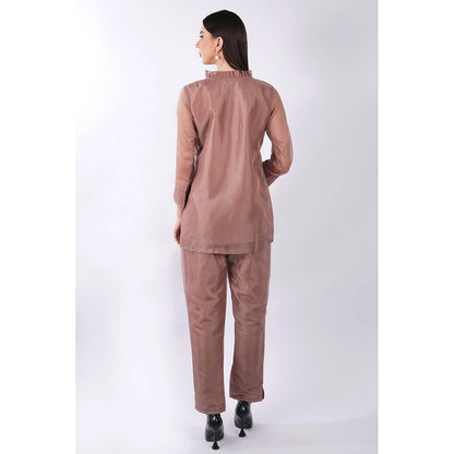 SHRUTI GOYAL Rust Embellished Co-Ord (Set of 2)