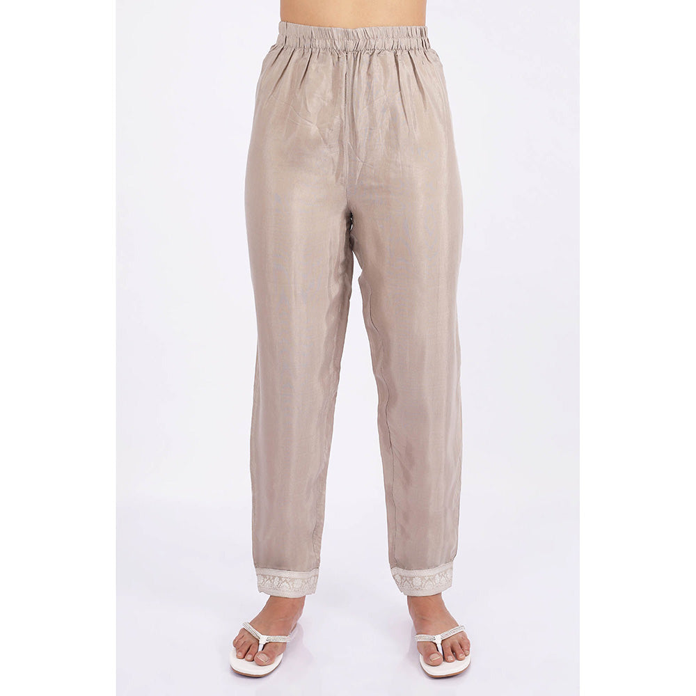 SHRUTI GOYAL Purple Embroidered Kurta with Pant and Dupatta (Set of 3)