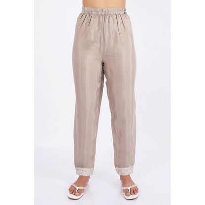 SHRUTI GOYAL Purple Embroidered Kurta with Pant and Dupatta (Set of 3)