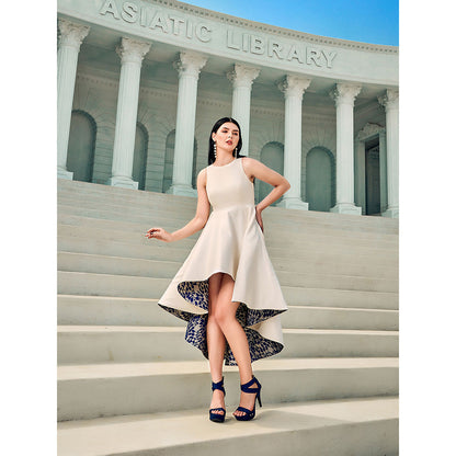 Shriya Dahlia Beige High Low Dress