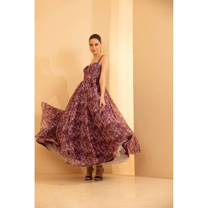 Shriya Dahlia Purple Organza Corset Dress