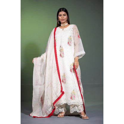 Shweta Dabas Noor Silk Organza A-Line Kurta with Pant and Dupatta (Set of 3)