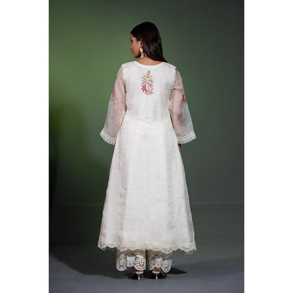 Shweta Dabas Noor Silk Organza A-Line Kurta with Pant and Dupatta (Set of 3)