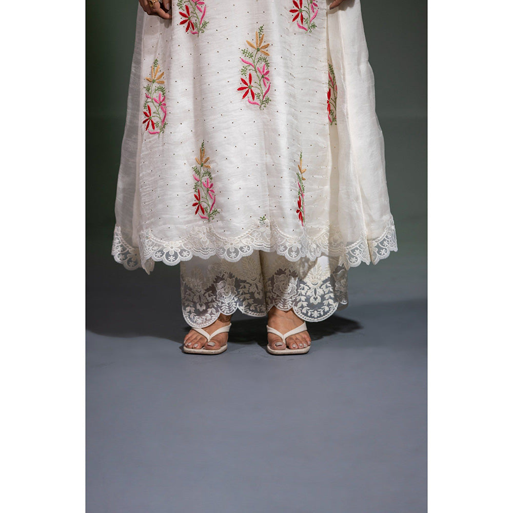 Shweta Dabas Noor Silk Organza A-Line Kurta with Pant and Dupatta (Set of 3)