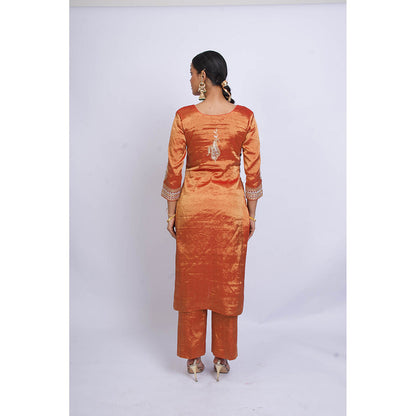 Shweta Dabas Bronze Kurta with Pant and Dupatta (Set of 3)