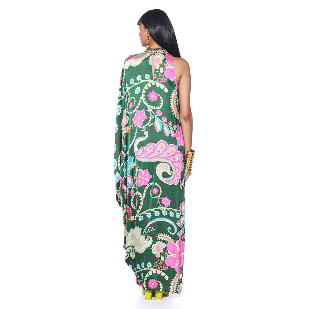 Siddhartha Bansal Emerald One Shoulder Dress