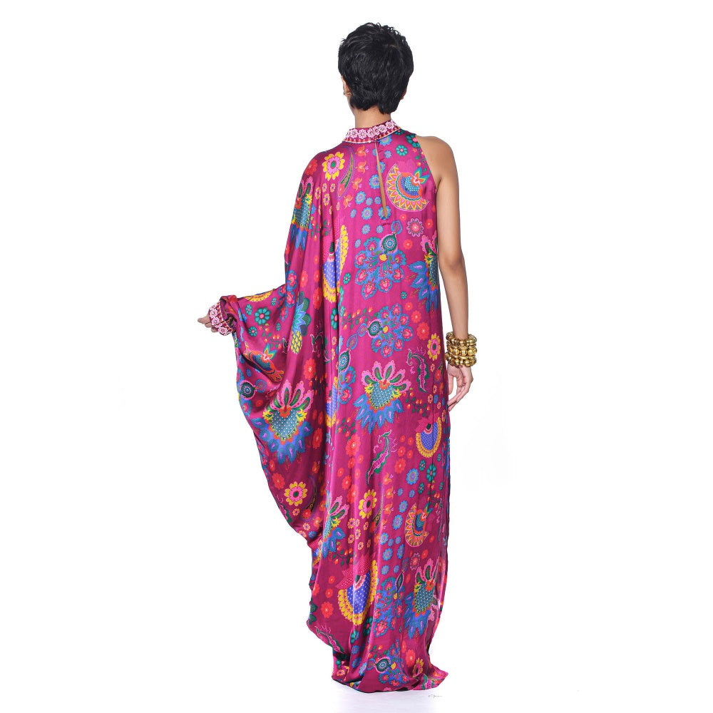 Siddhartha Bansal Crimson Pink One Shoulder Dress