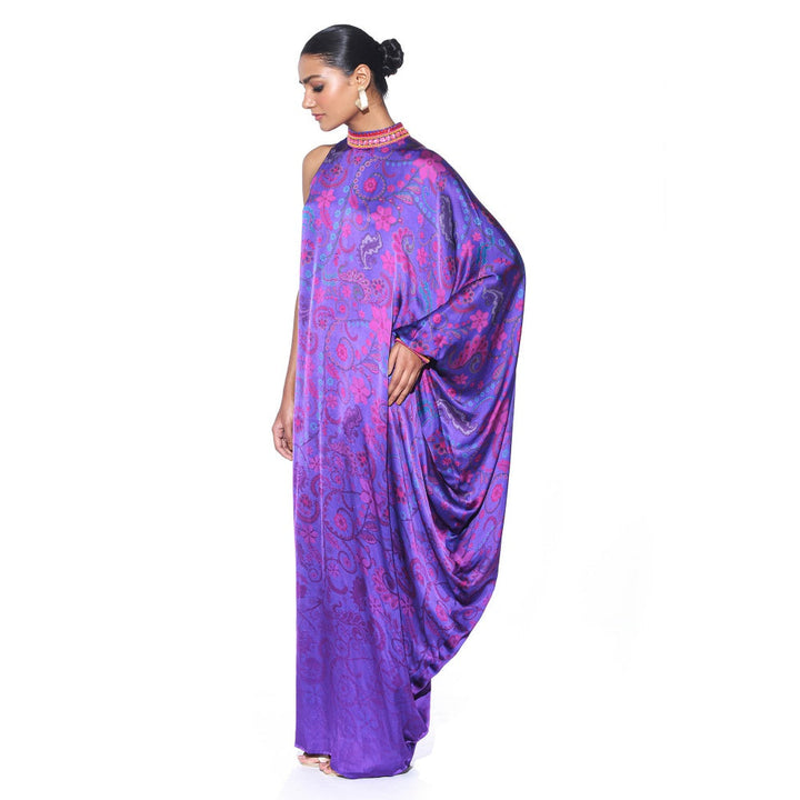 Siddhartha Bansal Royal Purple One Shoulder Dress