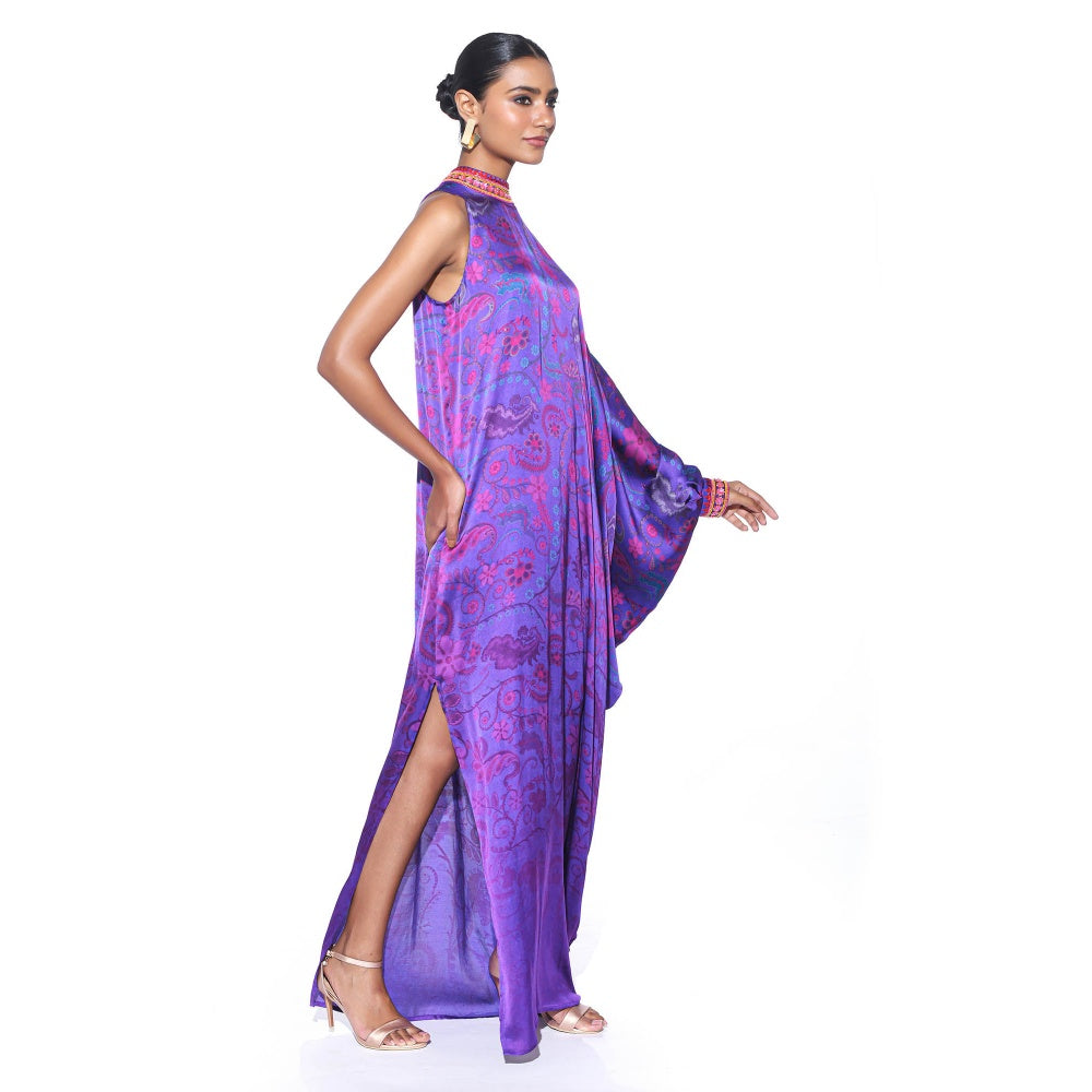 Siddhartha Bansal Royal Purple One Shoulder Dress