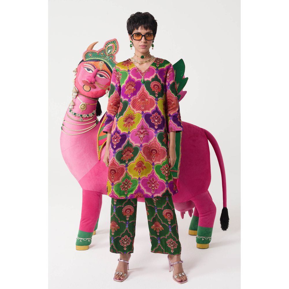 Siddhartha Bansal Multi Color Floral Co-ord (Set of 2)