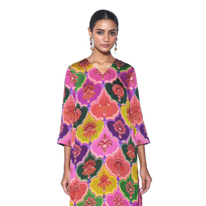 Siddhartha Bansal Multi Color Floral Co-ord (Set of 2)