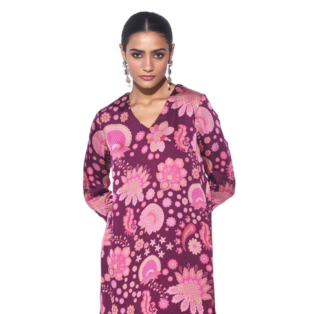 Siddhartha Bansal Purple Floral Co-ord (Set of 2)