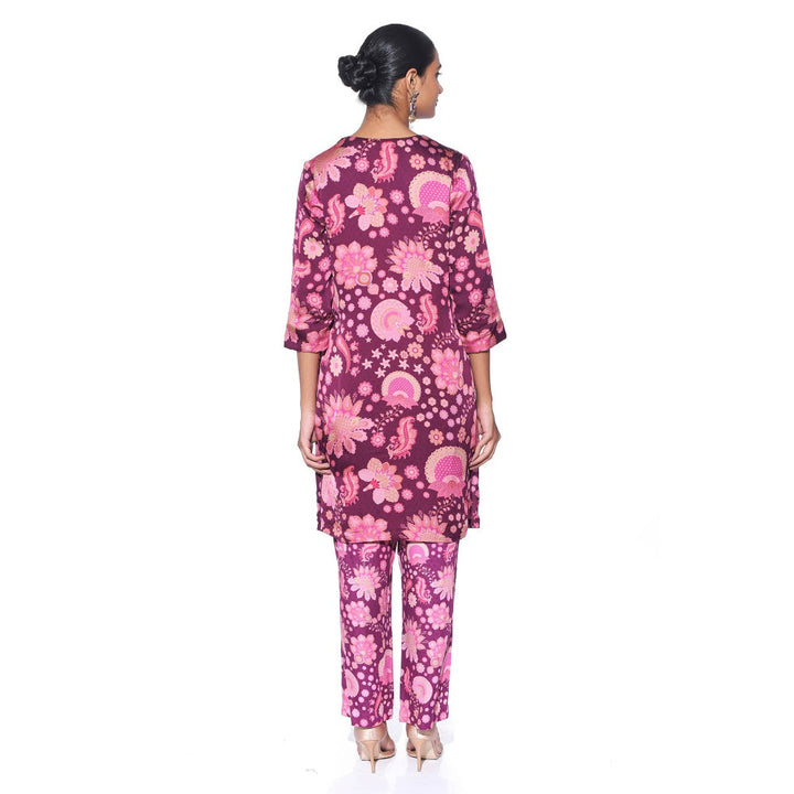 Siddhartha Bansal Purple Floral Co-ord (Set of 2)