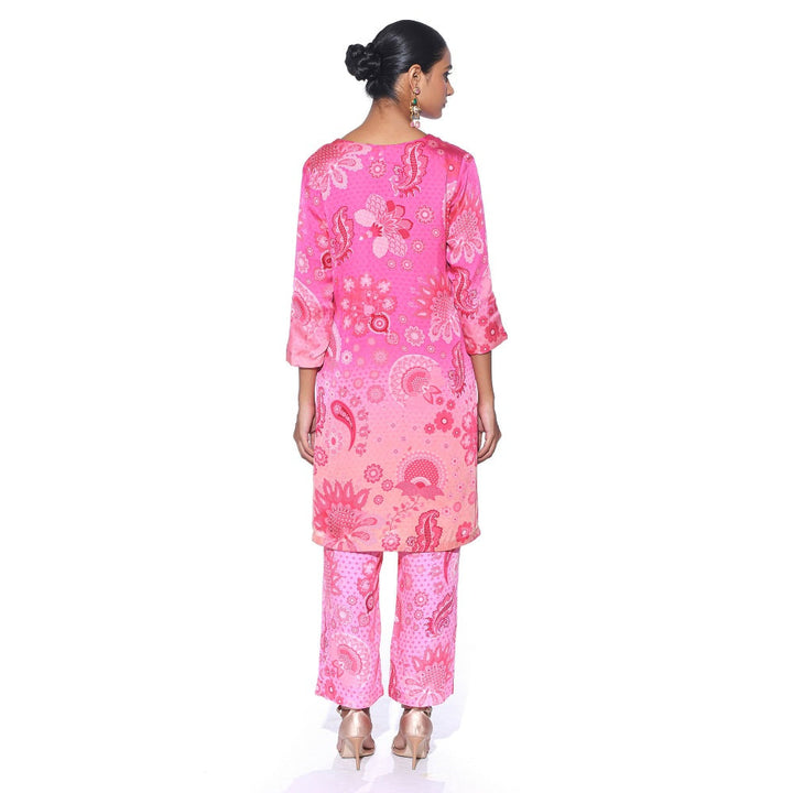 Siddhartha Bansal Rani Pink Floral Co-ord (Set of 2)