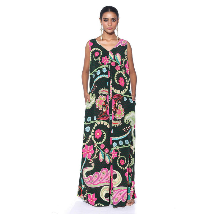 Siddhartha Bansal Emerald Royal Printed Jumpsuit