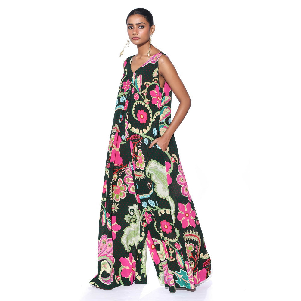 Siddhartha Bansal Emerald Royal Printed Jumpsuit