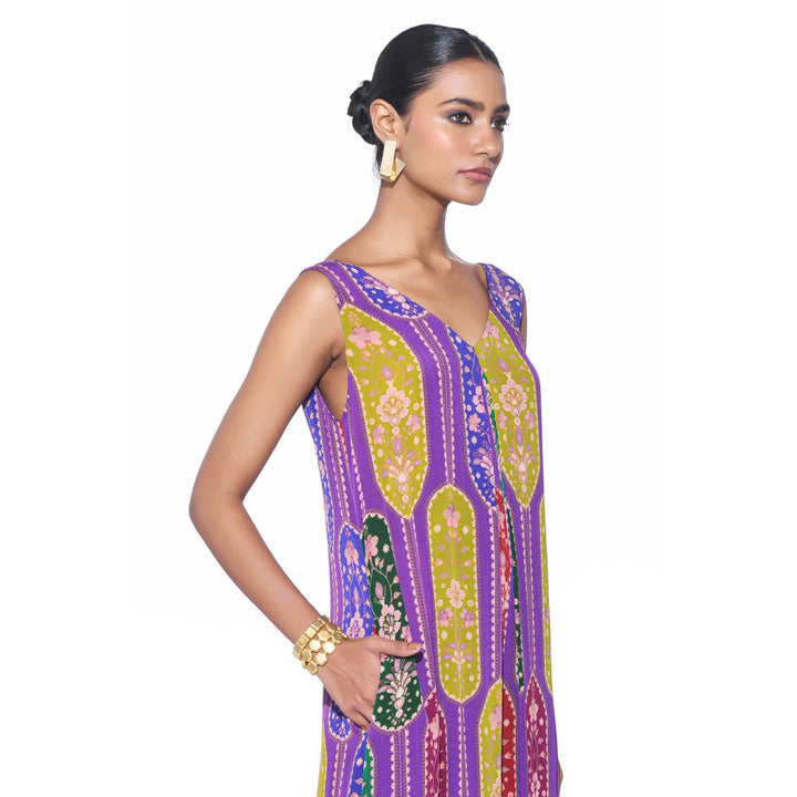 Siddhartha Bansal Violet Royal Printed Jumpsuit