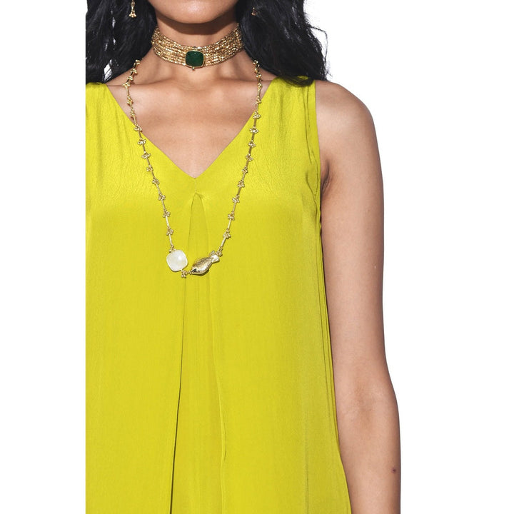 Siddhartha Bansal Lime Green Solid Jumpsuit