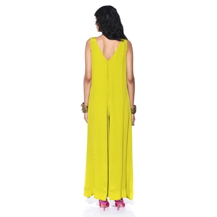 Siddhartha Bansal Lime Green Solid Jumpsuit