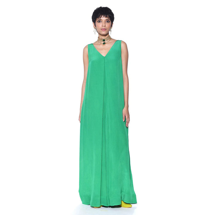 Siddhartha Bansal Lightning Green Solid Jumpsuit