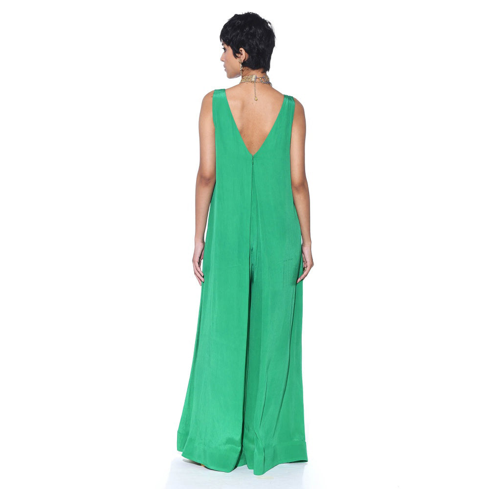 Siddhartha Bansal Lightning Green Solid Jumpsuit