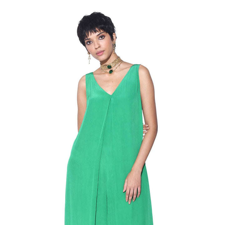 Siddhartha Bansal Lightning Green Solid Jumpsuit