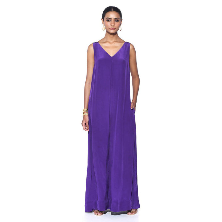 Siddhartha Bansal Tangy Purple Solid Jumpsuit