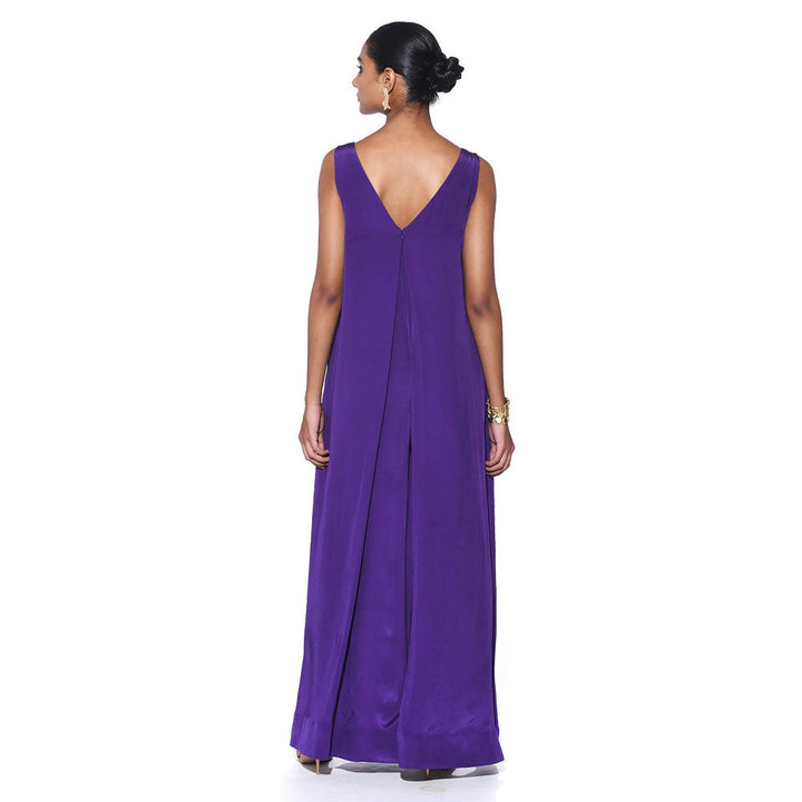 Siddhartha Bansal Tangy Purple Solid Jumpsuit