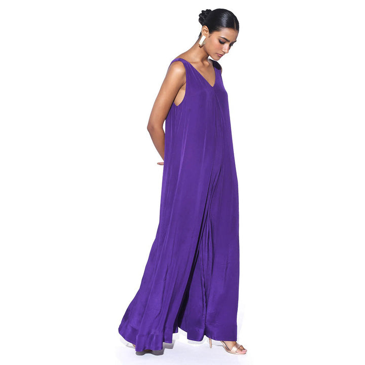 Siddhartha Bansal Tangy Purple Solid Jumpsuit