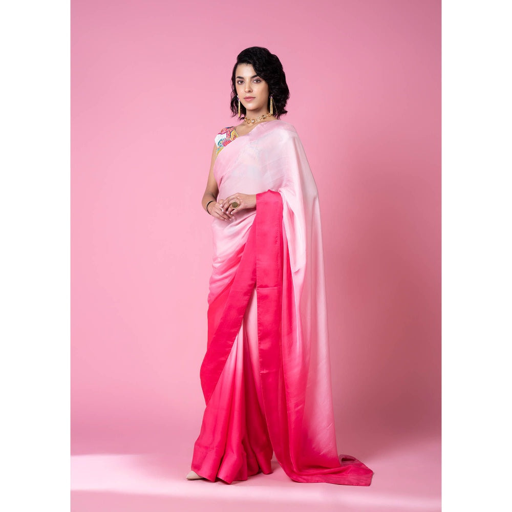 Siddhartha Bansal Mastani Pink Ombre Saree with Stitched Blouse