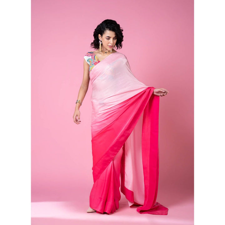 Siddhartha Bansal Mastani Pink Ombre Saree with Stitched Blouse