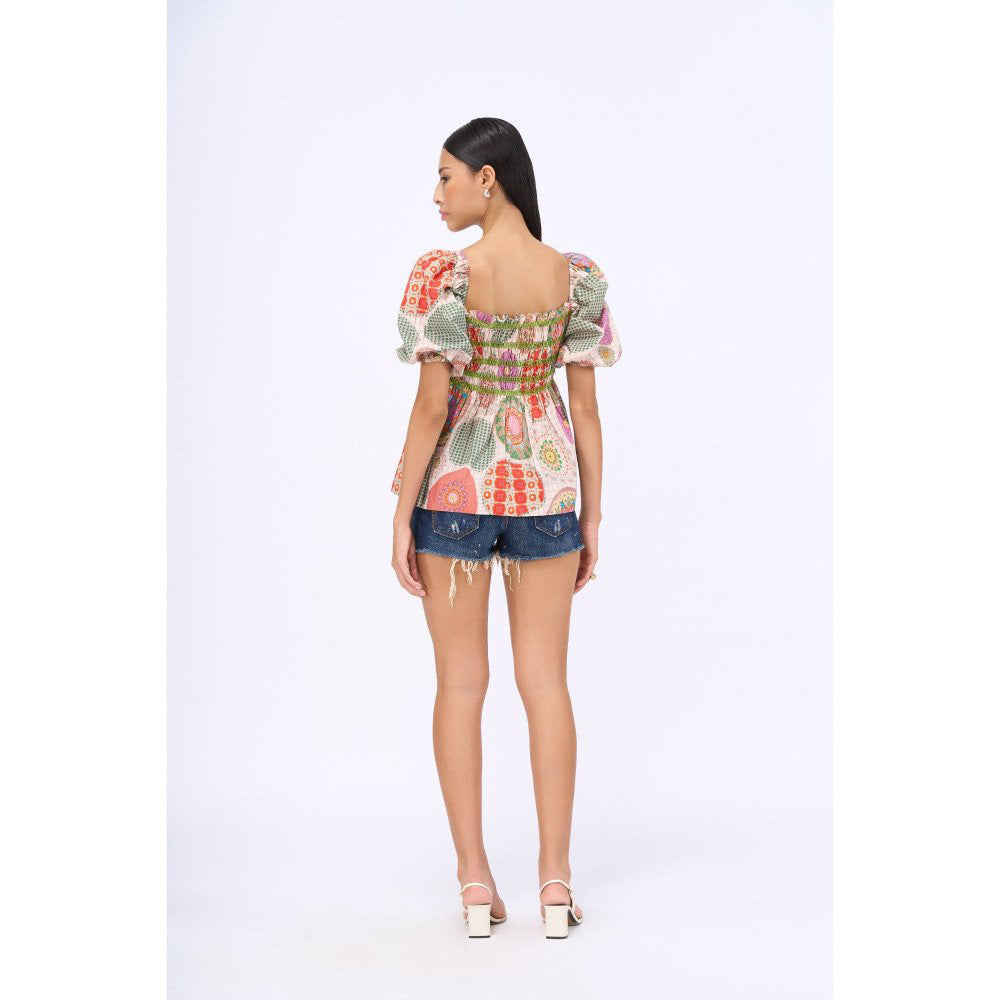Siddhartha Bansal Multi-Colour Printed Poet Top