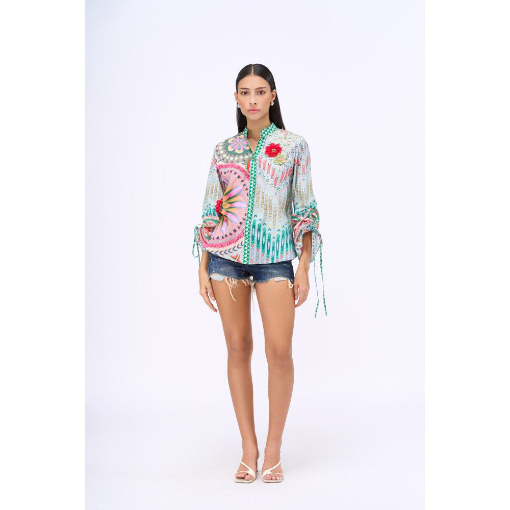 Siddhartha Bansal Green Floral Boy Friend Shirt